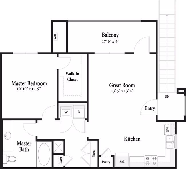 The Flats - Plan 1 Up 1021 floor plan